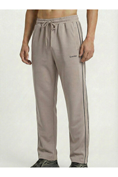 TKT Stone Combed Cotton Piped Baggy Sweatpants Soft Lycra Fabric Zipper Pocke...