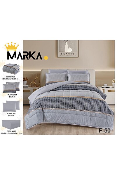 REDROSE COLOR لحاف نفرين صيفي مايكروفايبر ناعم مشجر - مفرش سرير نفرين طقم 6قط...