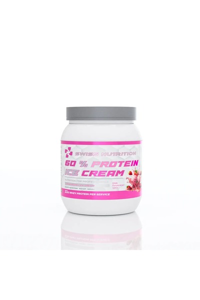Swiss Nutrition Swiss %60 Protein Ice Cream-Çilekli Dondurma 525 gr. 15 Servis