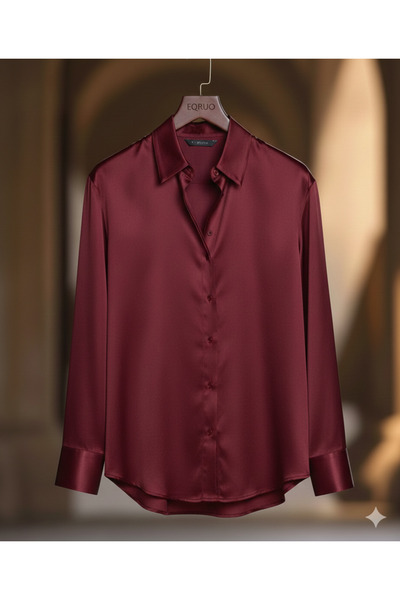 EQRUO TEKSTİL İPEKSİ SATEN GÖMLEK