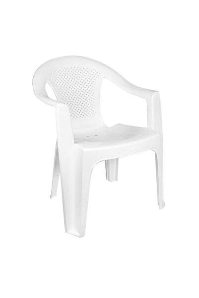 OEM Scaun din Plastic Alb cu Brate de Gradina 50x60x80cm