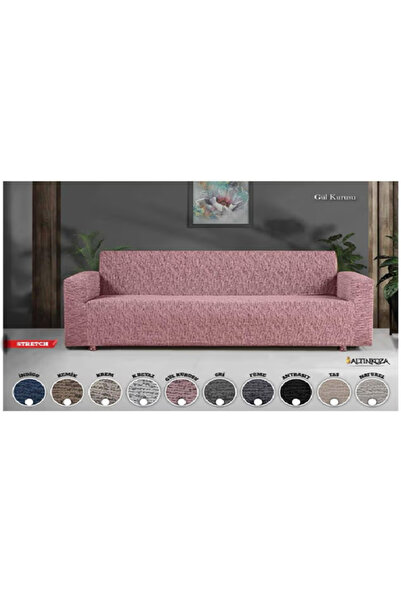 MATA ÇEYİZ Altınkoza Maksi Koltuk Çekyat Örtüsü (3+3+1+1) - Likralı - Lastikl...