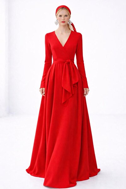 SERAVENZA COUTURE Maxi Boy Double-Breasted Stylish Crepe Dress with Closed Be...