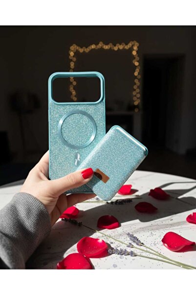KumOziShop iPhone 17 ProMax Uyumlu MagSafe ve Mıknatıs Özellikli Taşlı Cüzdan...