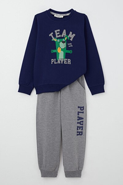 Breeze بدلة رياضية للأولاد من Player Puppy مطبوع من عمر 1-4 سنوات، أزرق داكن
