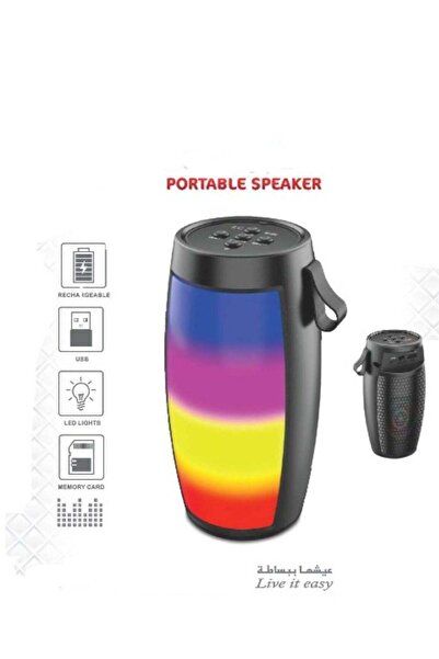 LC Portable Bluetooth Speaker with LED Lights USB Rechargeable and Memory Car...
