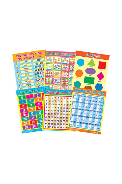 123Publishing House العد والأشكال (6 لوحات جدارية) - مجموعة لوحات جدارية تعلي...