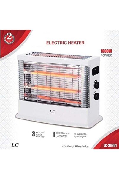 LC Electric Heater 1800W with 3 Heating Tubes and Safety Tip-Over Switch