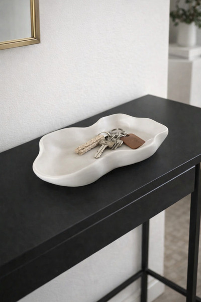 Sisay Home Asimetrik Dekoratif Tabak, Banyo Düzenleyici, Anahtar Ve Mum Tabağ...