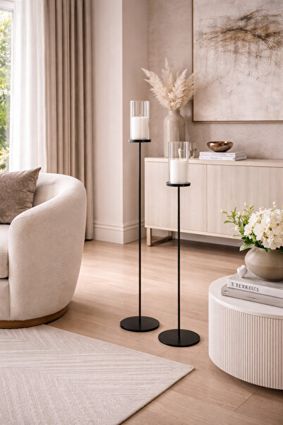 Changelier home design Modern Metal İkili Şamdan Seti 90–110 cm