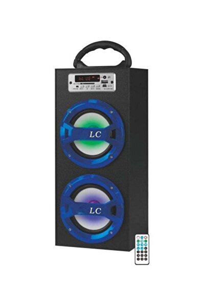 LC مكبر صوت بلوتوث محمول مزود بمكبري صوت LED وجهاز تحكم عن بعد