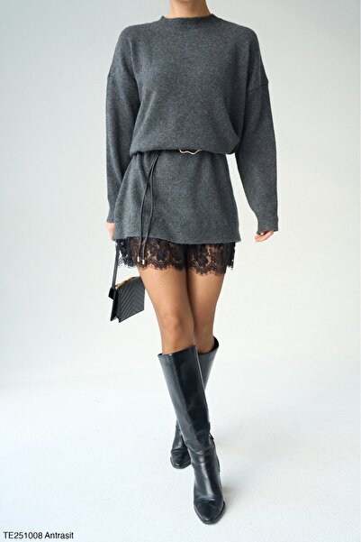 CADDELAMODA ЖІНОЧЕ ПЛЕТЕНЕ ПЛАТТЯ З МЕРЕЖИВНИМИ ДЕТАЛЯМИ