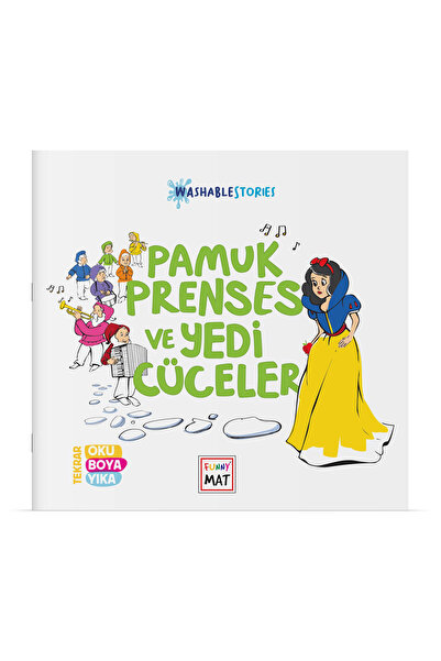 Akademi Çocuk Funny Mat Yıkanabilir Hikaye Kitabı - Pamuk Prenses ve Yedi Cüc...