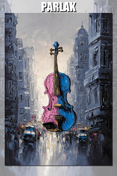 Violin Art Klasik Müzik Temalı Yüksek Çözünürlüklü Estetik Çerçevesiz Duvar Posteri
