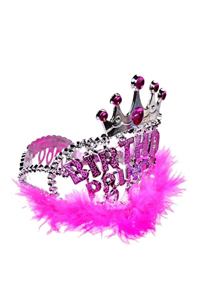 OEM Coronita Par cu Pene Fucsia BIRTHDAY PRINCE