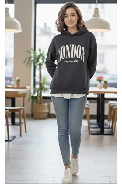 kikiriktekstil Γυναικείο φούτερ με κουκούλα και στάμπα σε μεγάλο μέγεθος, με ...