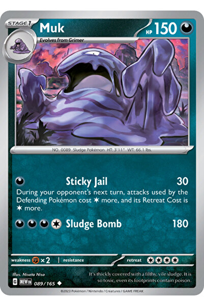 Pokemon TCG Muk 89/165 Uncommon Lisanslı Oyun Kartı (SV151)