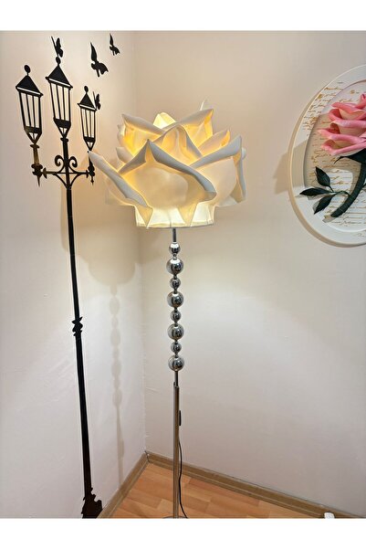 Rose bloome Eva gül tasarım başlık ve krom kaplama ayak lambader