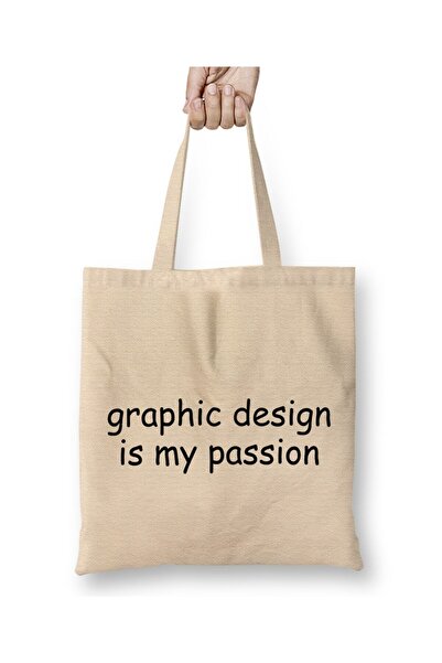 Toyaso Графика Графичният дизайн е моята страст Бяла платна чанта Чанта за па...