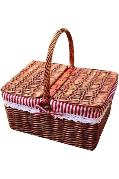 ACLIX Wood Outdoor - Picnic Basket - Rattan Wicker Picnic Basket