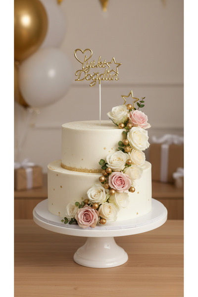 NEWPARİ Pasta Üstü Yazısı İyiki Doğdun Gold