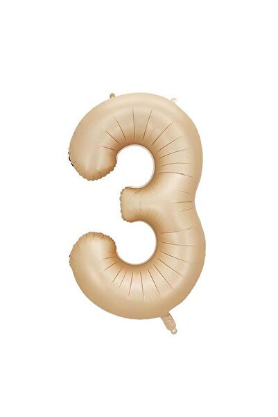 BenimMarifetlerim 3 Number Caramel Foil Balloon 34 Inch 86 cm