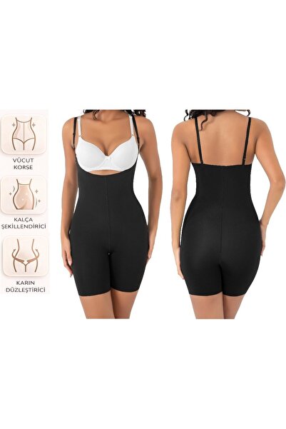 bipamuk Women's Full Length Strap Corset Laser Cut Stitch-Free Full Length Co...