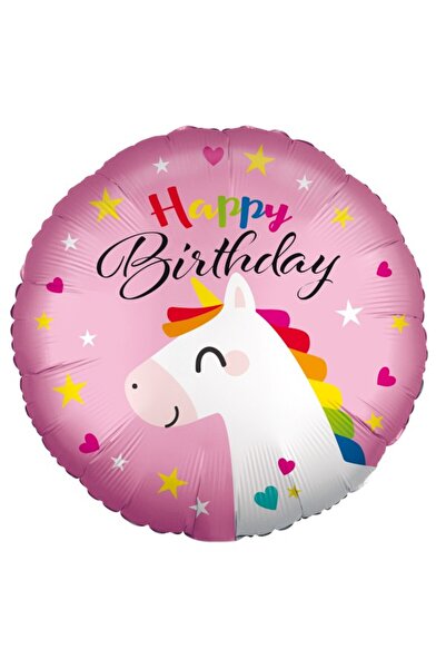 Anagram Balon folie satin Happy Birthday unicorn 43 cm