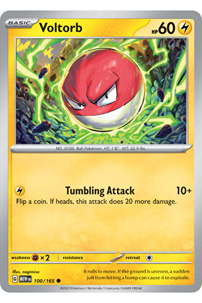 Pokemon TCG Voltorb 100/165 Common Lisanslı Oyun Kartı (SV151)