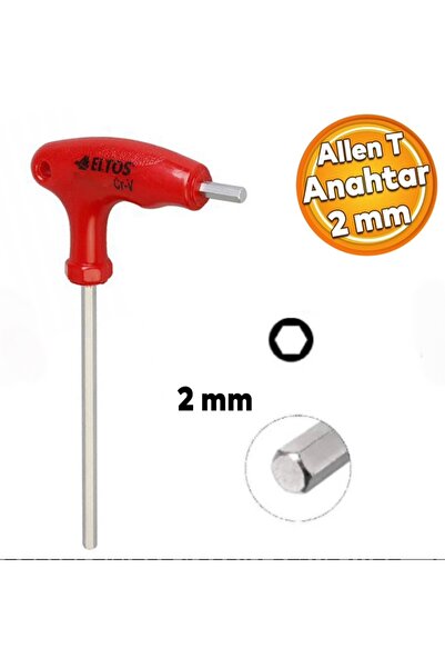 Eltos 2 mm Uçlu T Tipi Anahtarı Altıgen Köşeli Somun Vida Sıkma Sökme Allen A...