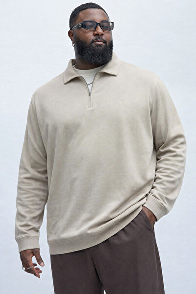 Maccali Чоловічий сезонний светр великого розміру з кремового трикотажу