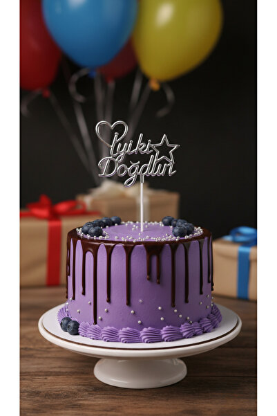 NEWPARİ Pasta Üstü Yazısı İyi ki Doğdun Gümüş