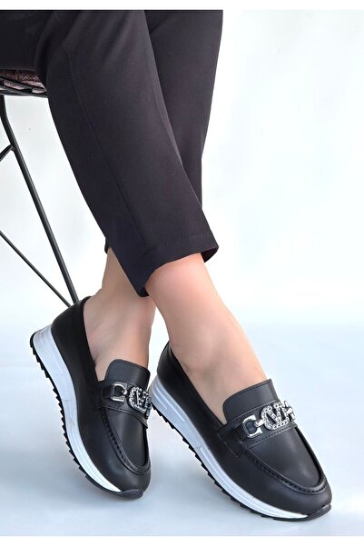 FRESCO SCARFS Otra Black Leather Ballerina Shoes