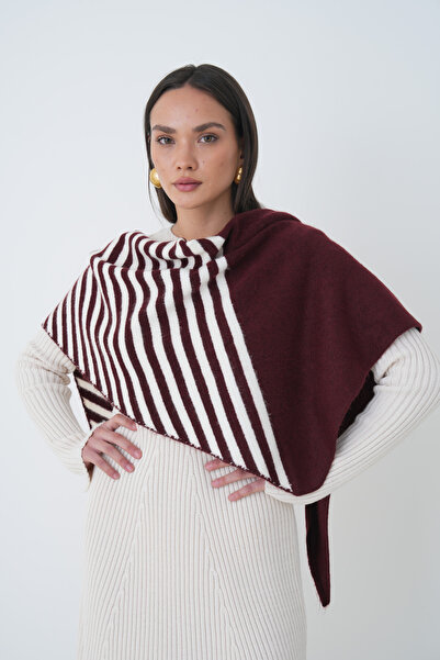 MG OTANTİK Жіночий смугастий трикутний шарф – плечовий шарф з м'якою текстурою