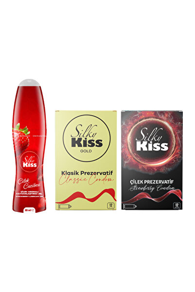 Silky Kiss Özel Geceler Set 5 – Çilek Kayganlaştırıcı Jel, Çilek Prezervatif ...