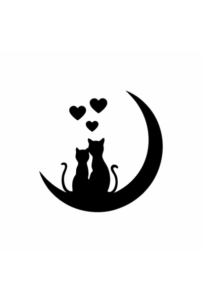Reysa Tasarım Hugging Cats Wall Sticker Black 20X20 cm