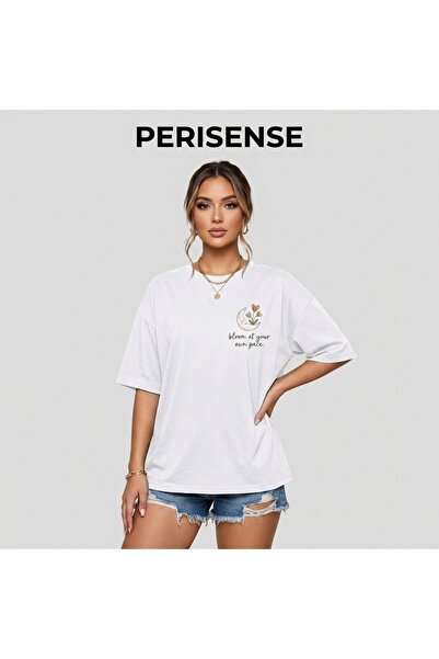 PERISENSE Жіноча AI Creative Minimal з принтом Преміум-футболка з бавовни Ove...