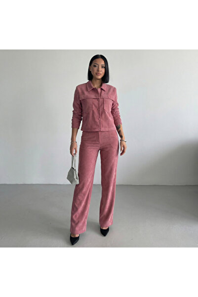 ALFUDO Moda Collection طقم بنطلون معطف نسائي حديث