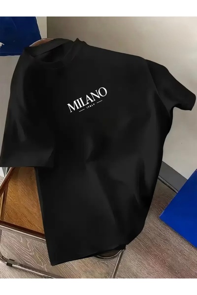 FUFLUNS TRIOC OVERSIZE CU Gâtul Rotund, Imprimat MILANO ITALIA