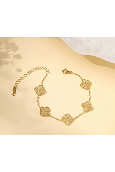 monalisatoka Kadın Gold Yonca Bileklik