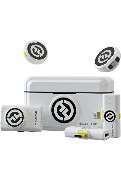 HollyLand Lark M2 DUO-Combo Button Lavalier Microphone System With Dual Trans...