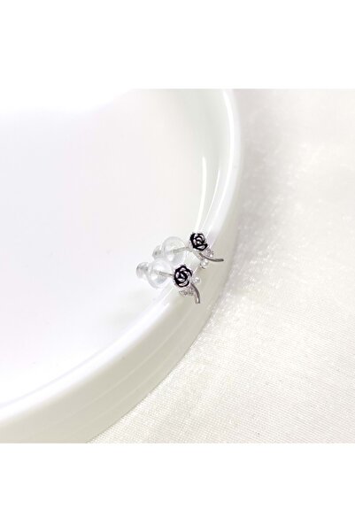 Güler Yüzlü Silver İTHAL 8 MM OKSİTLİ GÜL GÜMÜŞ ÇİVİ KÜPE