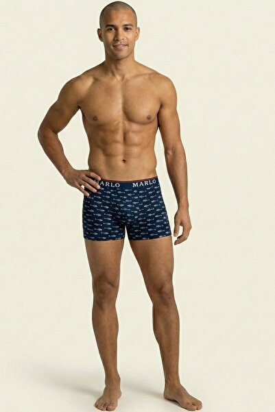 marlo Men's Boxer Patterned Cotton Stretch Fabric Waistbands Comfortable Fit