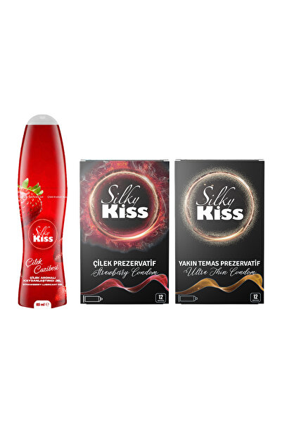 Silky Kiss Özel Geceler Set 3 – Çilek Kayganlaştırıcı Jel, Yakın Temas ve Çil...