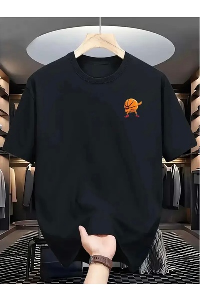 FUFLUNS TRIOC OVERSIZE CU Gâtul Bicicletă, Imprimat Cu Minge De Baschet