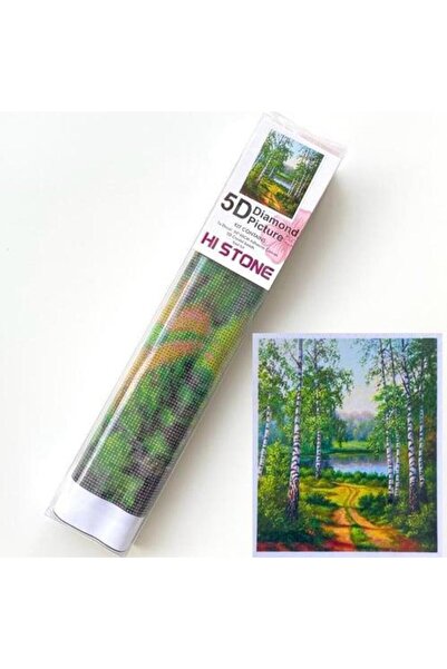 NT Boncuklu Taşlı Pano Mozaik Elmas Goblen Diamond Tablo 40x 50 Cm Orman