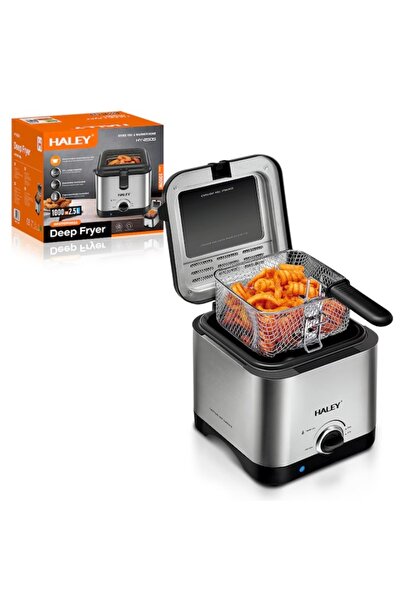 HALEY Friteuza Electrica - 2.5L, 1000W, Prajire Rapida, Control Precis al Tem...