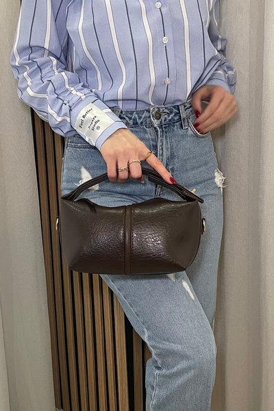 themoiss Women's Brown Handbag - Adjustable Long Strap -Fibag