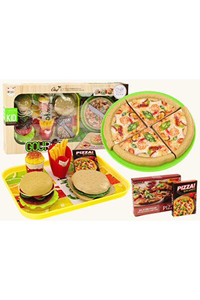 LEAN Set fast food copii pizza burger cartofi prajiti 24 piese