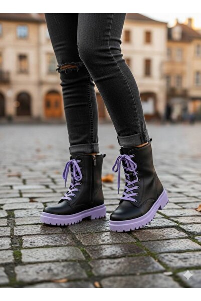 Trendy Moda Yeni Sezon Kız Çocuk Siyah Postal Bot